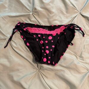 Smart & Sexy Black Bikini Bottom with Pink Dots